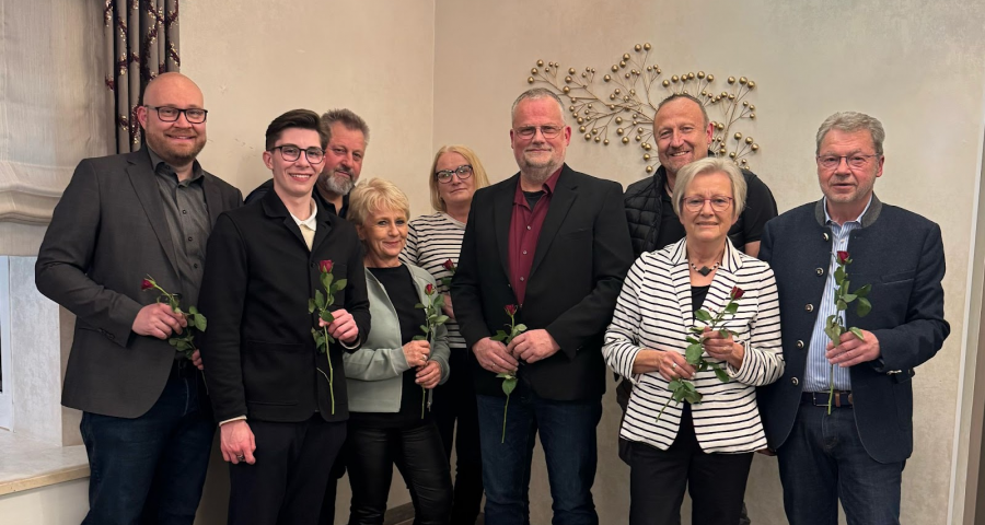 Der neue gewählte Vorstand mit M. Jüdes-Dreesen und A. Jüdes